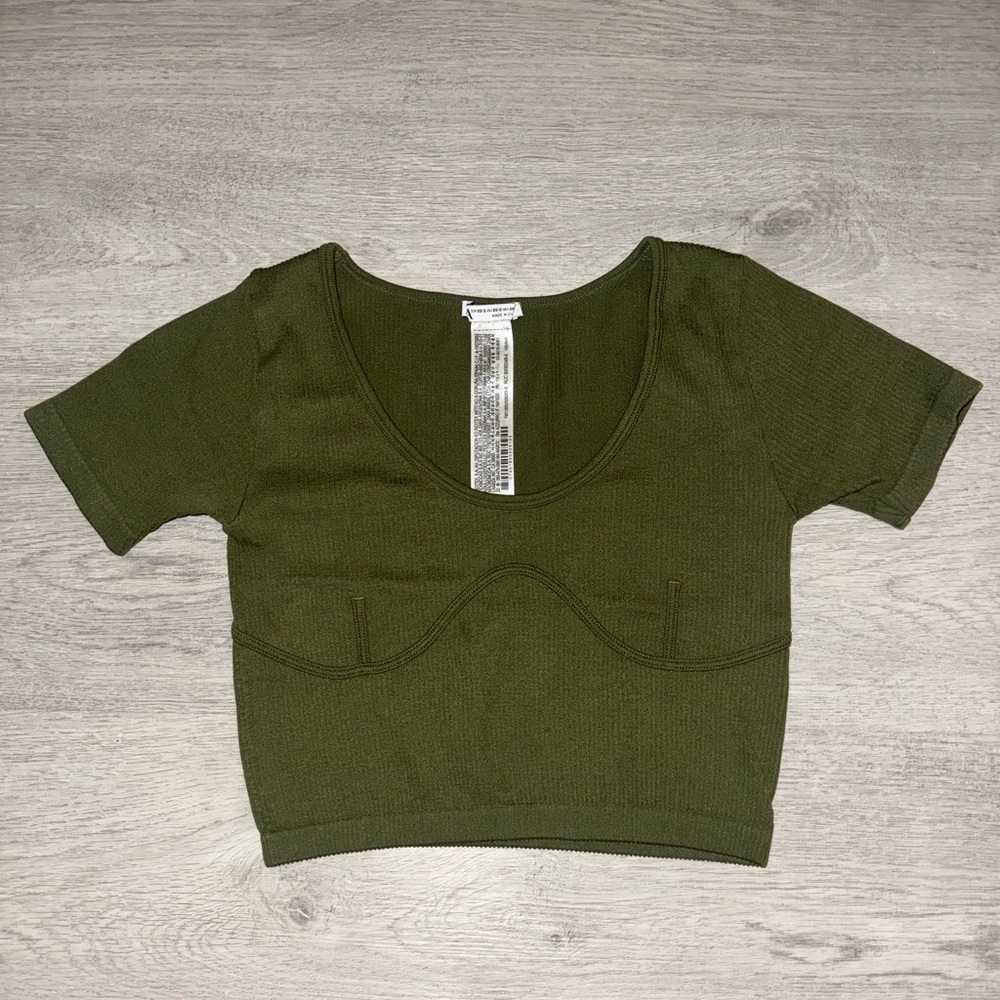Zara Olive Green Women's Crop Top